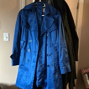 Cobalt blue satin trench Jessica Simpson